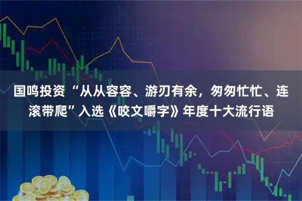 国鸣投资 “从从容容、游刃有余,匆匆忙忙、连滚带爬”入选《咬文嚼字》年度十大流行语