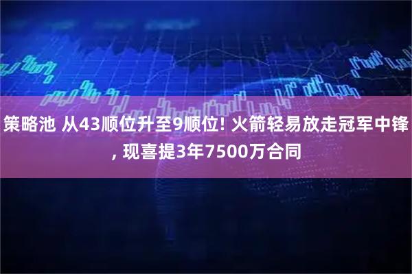策略池 从43顺位升至9顺位! 火箭轻易放走冠军中锋, 现喜提3年7500万合同